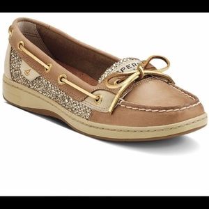 Gold Sperry top-sider shoes